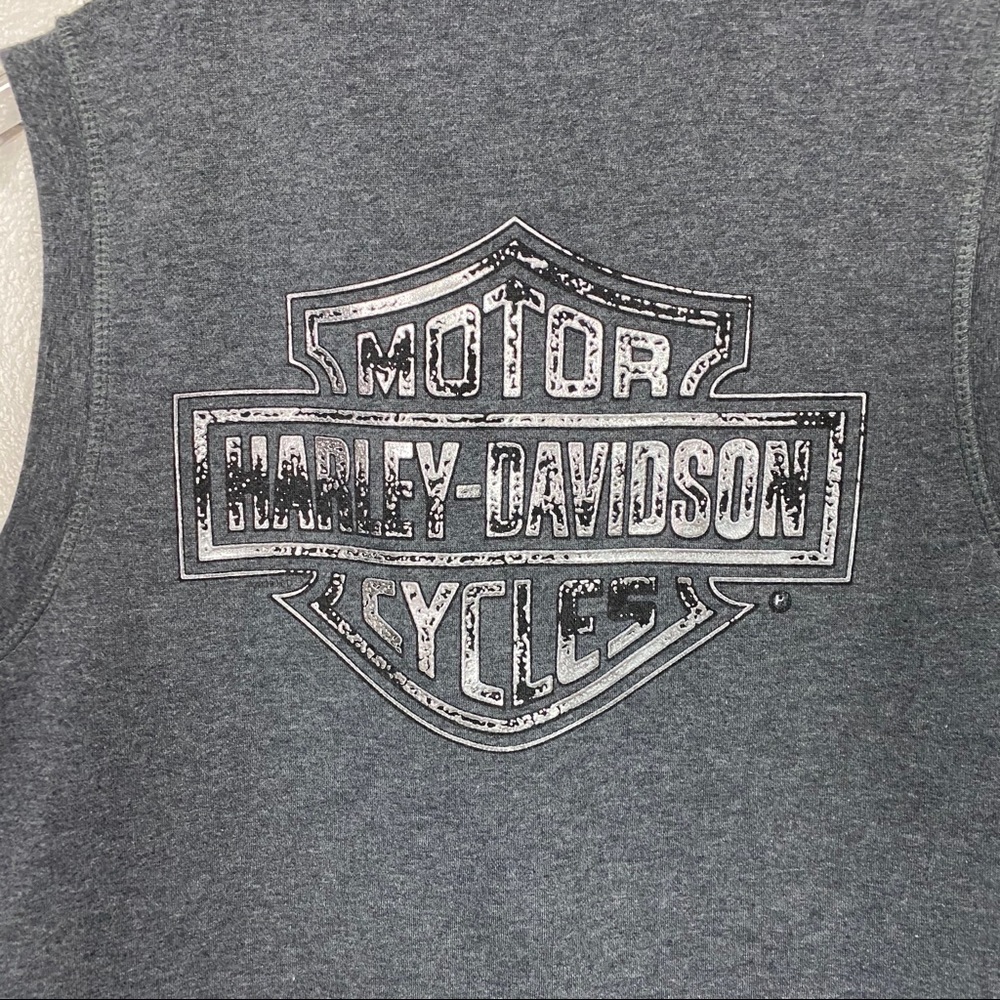Harley Davidson Gray Zip Up Vest - Picture 5 of 8